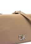 Calvin Klein Re-Lock Double Crossbody Bag, Silver Mink