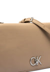 Calvin Klein Re-Lock Double Crossbody Bag, Silver Mink