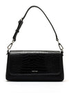 Calvin Klein Faux Croc Convertible Shoulder Bag, Black