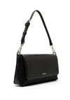 Calvin Klein Faux Croc Convertible Shoulder Bag, Black