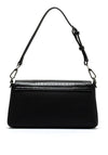 Calvin Klein Faux Croc Convertible Shoulder Bag, Black