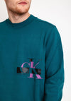 Calvin Klein Jeans Monogram Crew Neck Sweatshirt, Atlantic Deep