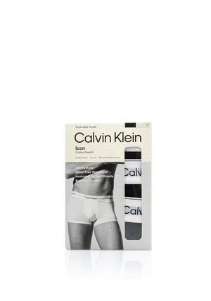 Calvin Klein Icon Cotton Stretch 3 Pack Low Rise Trunks, Black