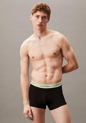 Calvin Klein Icon Cotton Stetch Relaxed Fit 3 Pack Trunks, Black Multi