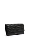 Calvin Klein Quilt Print Large Trifold Wallet, Black