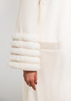 Camelot Faux Fur Trim Coat, Off White