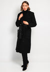 Camelot Sequin Longline Coat, Black