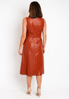 Camelot PU Waistcoat Midi Dress, Rust