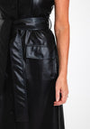 Camelot PU Waistcoat Midi Dress, Black