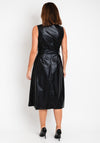 Camelot PU Waistcoat Midi Dress, Black