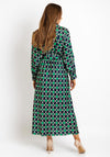 Camelot Print A-line Maxi Shirt Dress, Navy Green