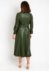 Camelot PU Trench Style Midi Dress, Deep Khaki