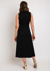 Camelot Double Breasted Satin Touch Midi Dress, Black