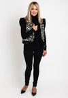 Camelot Faux Fur Zebra Print Waistcoat Jacket, Black
