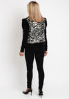 Camelot Faux Fur Zebra Print Waistcoat Jacket, Black