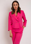 Camelot Lapel Collar Short Blazer, Pink