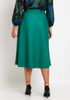 Camelot Faux Leather A-Line Midi Skirt, Green
