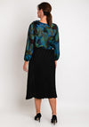 Camelot Satin Watercolour Inspired Blouse, Green