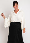 Camelot Pleated Sleeve Blouse, Off White