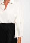 Camelot Pleated Sleeve Blouse, Off White