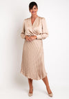 Camelot Draped Satin Wrap Blouse, Champagne