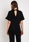 Camelot V-Neck Satin Touch Blouse, Black