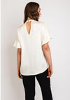Camelot V-Neck Satin Touch Blouse, Cream