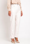 Camelot Faux Leather Straight Leg Trouser, Stone