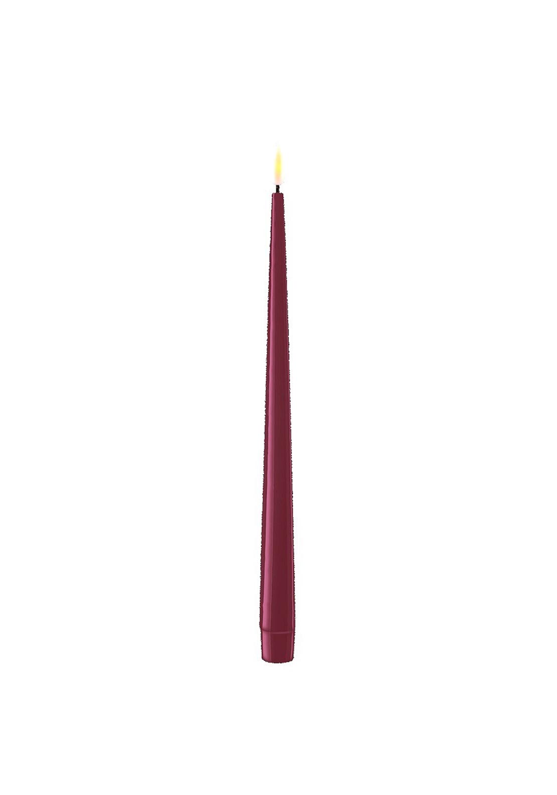 Deluxe Homeart LED Real Flame Shiny Dinner Candle Pair, Magenta