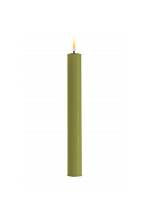 Deluxe Homeart LED Real Flame Dinner Candle Pair, Olive Green