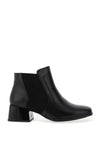 Caprice Croc Panel Leather Heeled Boots, Black