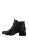 Caprice Croc Panel Leather Heeled Boots, Black