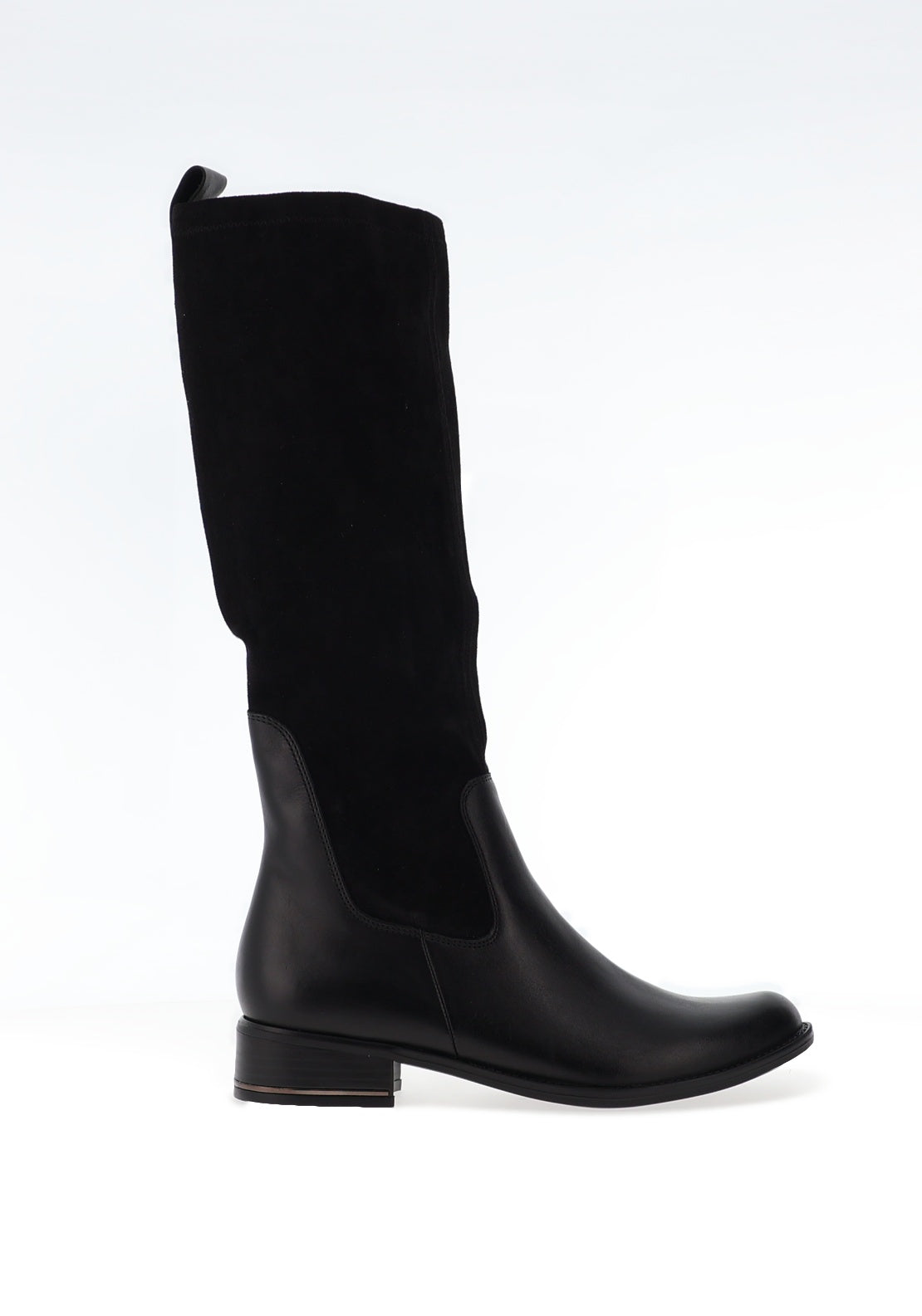 Caprice Suede & Leather Knee High Boots, Black - McElhinneys