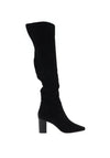 Caprice Suede Block Heel Over The Knee Boots, Black