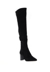 Caprice Suede Block Heel Over The Knee Boots, Black