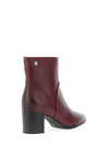 Caprice Wide Fit Nappa Leather Heeled Boots, Wine
