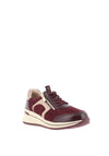 Caprice Wide Fit Metallic Zip Detail Trainers, Wine