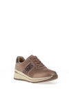 Caprice Wide Fit Reptile Printed Platform Trainers, Taupe