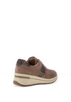 Caprice Wide Fit Reptile Printed Platform Trainers, Taupe