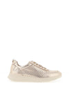 Caprice Laced Metallic Trainers, Gold