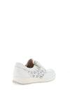 Caprice Leather Floral Perforated Trainers, White Nappa