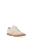 Caprice Leather Metallic Laced Trainers, Cream and Gold