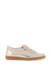 Caprice Patent Laced Trainers, Beige