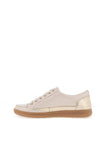 Caprice Patent Laced Trainers, Beige