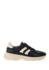 Caprice Wide Fit Leather Sporty Trainers, Navy