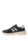 Caprice Wide Fit Leather Sporty Trainers, Navy