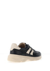 Caprice Wide Fit Leather Sporty Trainers, Navy