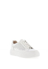 Caprice Nappa Leather Cut Out Detail Metallic Trainers, White