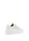 Caprice Nappa Leather Cut Out Detail Metallic Trainers, White