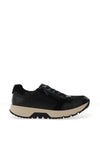 Caprice Wide Fit Reptile Printed Metallic Trainers, Black